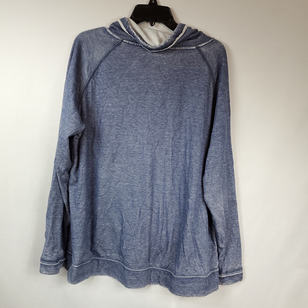 Green Tea Womens Cowl Neck Long Slv Blue/Grey Sweatshirt XXL - Picture 11 of 13